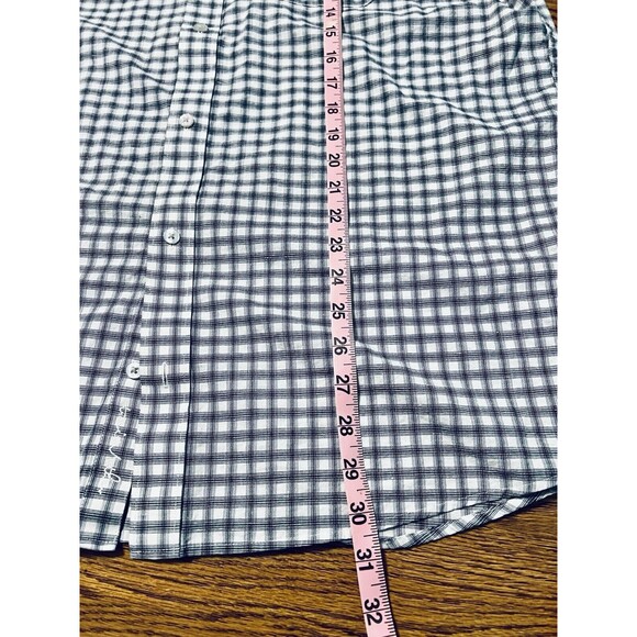 Travis Mathew Mens Size XL White Grey Black Plaid Button Down Short Sleeve Shirt - Picture 11 of 12